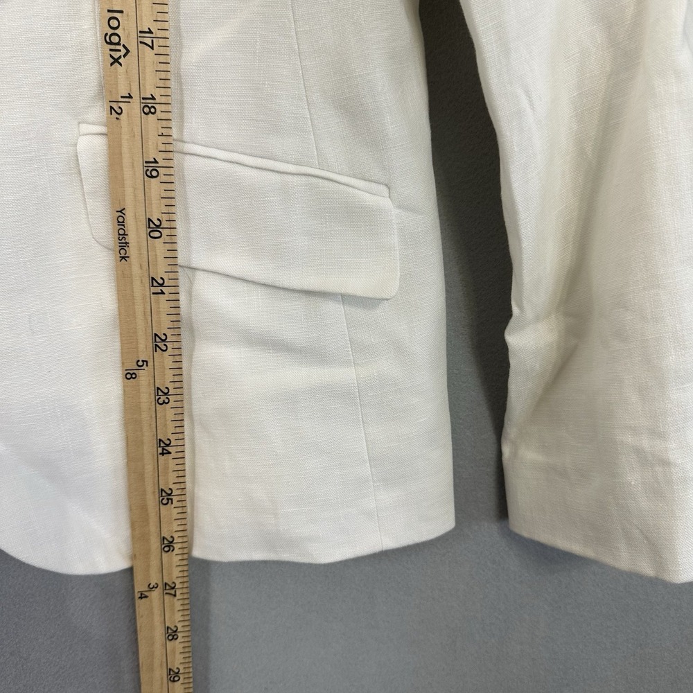Lauren Ralph Lauren White Linen Blazer Career Minimalist Women's Size 14 - READ - Picture 6 of 16